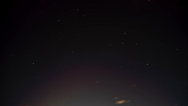 Night Sky Timelapse Toronto Ontario Canada Moving Rotation Stars Background — Stock Video