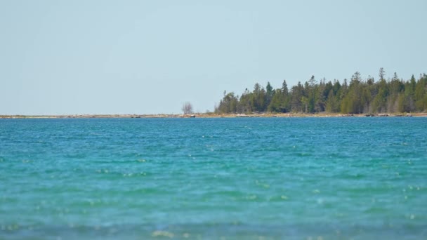 普罗维登斯湾景观 休伦湖 奥克拉荷马岛 加拿大安大略省 宽阔的海岸线和清澈的水域使它成为当地人和游客喜爱的目的地 — 图库视频影像