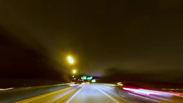 Fast Speedy City Drive Roads Highway Timelapse City Roads Downtown — Stock Video