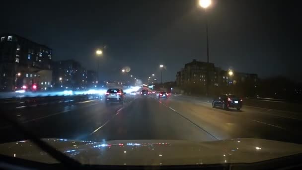 Вид Автомобіль Висоти Водіння Міській Дорозі Вперед Гардінер Експресвей Торонто — стокове відео