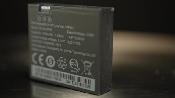 Batterie Rechargeable Polymère Ion Fabriquée Chine Pour Caméra Action Petites — Video