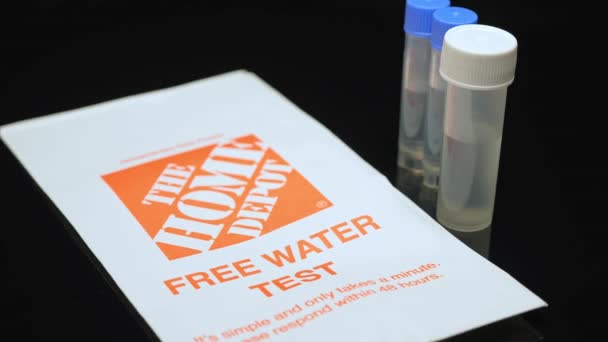 Vattentest Home Depot Gratis Vattentest Kit Gratis Miljö Inspektion Vatten — Stockvideo