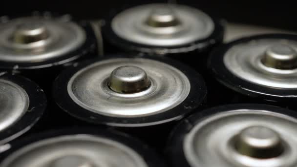 Nahaufnahme Einer Lithium Ionen Batterie Mit Selektivem Fokus Die Als — Stockvideo