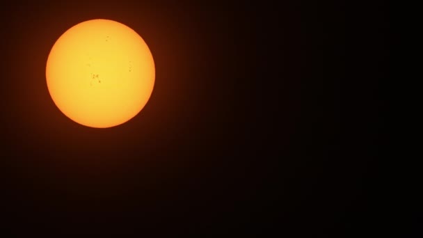 Solens Yta Med Solfläckar Med Ett Solflöde Starka Magnetfält Solens — Stockvideo