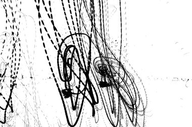 Soyut zihinsel delilik geçmişi. Çılgın mürekkep desenleri kart olarak karalar. Dengesiz siyah beyaz el çizimleri. Dengesiz, soyut ışık çizimleri. Kalem vektörü.