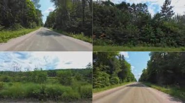 Burk Şelalesi 'ndeki POV araç plakası yollar kapalı toprak toprak toprak, Kanada Kalkan bölgesi, sayısız göl ve tepeler. Gürcistan koylarından Algonquin Park, Ontario, Kanada 'ya.