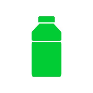 Şişe ya da kavanoz ikonu. Plastik şişe ya da cam kavanoz. Maden suyu. Şişelenmiş içecek, krema, hap, toz, kalın bağırsak şişesi sembolü. Vektör.