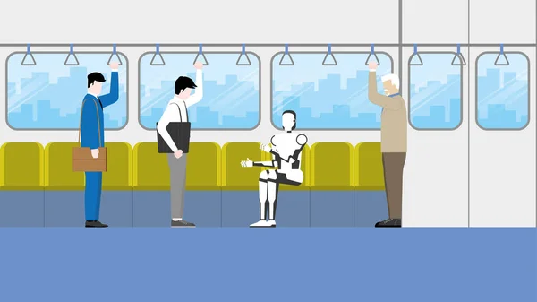 Futuro Cyborg Farà Parte Della Vita Quotidiana Umana Uomo Affari — Vettoriale Stock