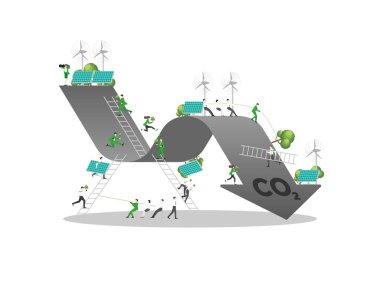 ESG sustainability business carbon credit, CO2 clipart