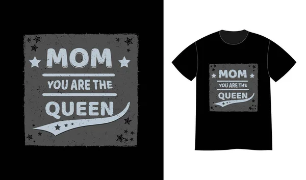 Mãe Você Rainha Vector Ilustração Conceito Para Camisa Logotipo Impressão — Vetor de Stock