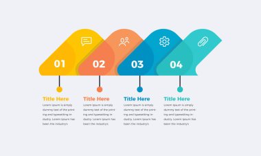 Sunum için dört ya da dört adım, modern vektör bilgi şablonu tasarımlı ticari bilgi şablonu yaratıcı tasarımı