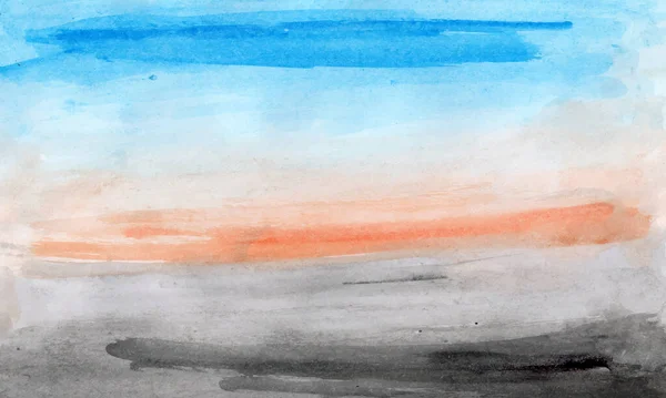 一幅水彩画 画的是云天 阳光灿烂 现代矢量水彩背景 彩色背景 — 图库矢量图片