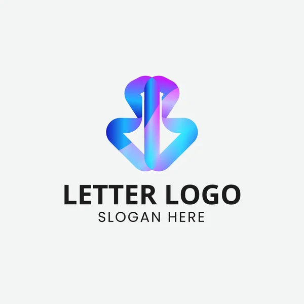 Gradyan Logo Şablonu Renkli Simge Logo Tasarımı Modern Logo Şablonu — Stok Vektör