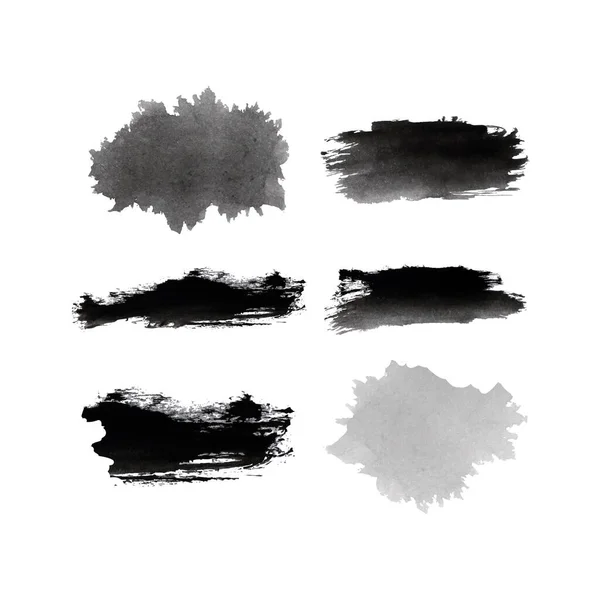 Vecteur Ensemble Pinceaux Noirs Avec Fond Blanc Ensemble Pinceaux Dessin — Image vectorielle