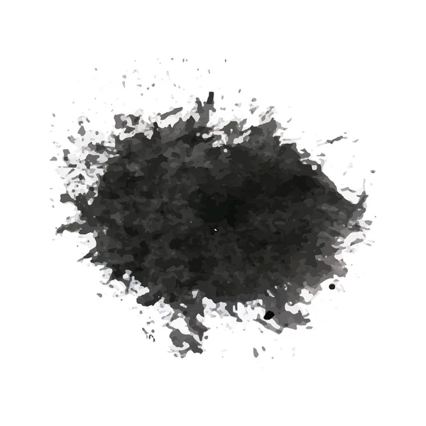 黒い水彩スプラッシュ 抽象的な水彩スプラッターデザイン 水彩画の創造的な形状のデザイン — ストックベクタ