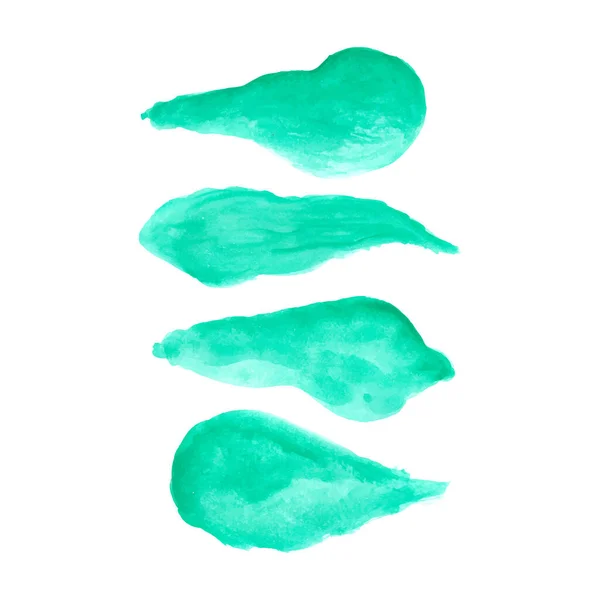 Egy Sor Zöld Levelek Akvarell Vektor Levelek Design Levelek Akvarell — Stock Vector