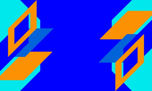 Fundo Geométrico Abstrato Com Cores Azul Laranja Design Fundo Abstrato — Vetor de Stock