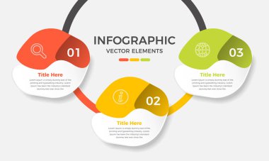 3 adım modern ve düzenlenebilir işlem grafiksel öğesi. Sunum işi bilgi şablonu tasarımı 