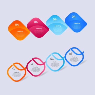 İş bilgileri ayarlandı. Modern vektör grafik, diyagram ve sunumlar için şablon koleksiyonu. Seçenekleri, adımları, bölümleri veya süreçleri olan iş konsepti bilgi şablonu