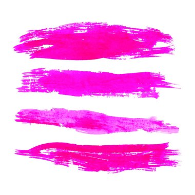 El fırça darbesi koleksiyonu, suluboya pembe vektör fırça darbeleri, Grunge pembe tasarım unsurları boya fırçası