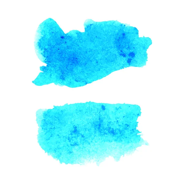 Hand Zeichnet Pinselstrich Kollektion Aquarell Blaue Vektor Pinselstriche Grunge Blaue — Stockvektor