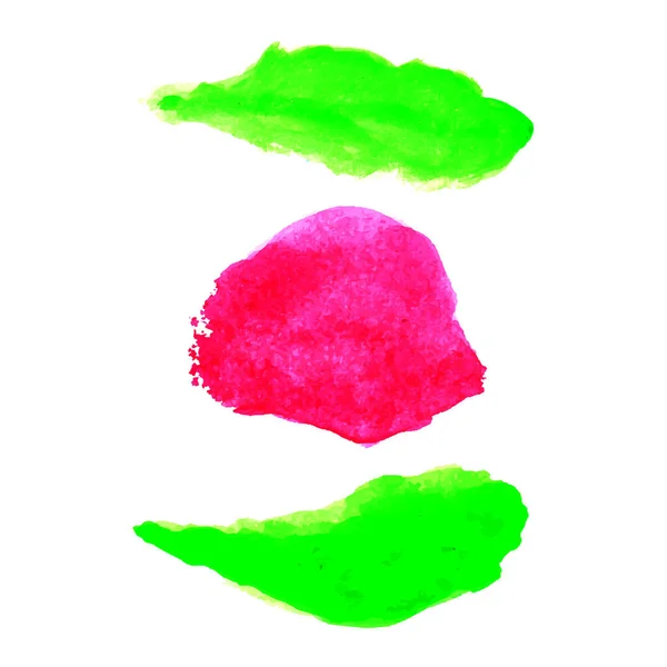 Kézzel Rajzol Tinta Ecset Stroke Gyűjtemény Akvarell Zöld Vektor Ecset — Stock Vector