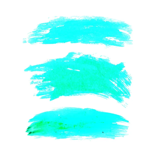 Hand Drar Bläck Pensel Stroke Samling Akvarell Grön Vektor Pensel — Stock vektor