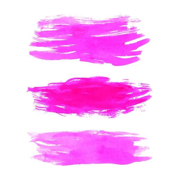 Kézzel Rajzol Tinta Ecset Stroke Gyűjtemény Akvarell Rózsaszín Vektor Ecset — Stock Vector