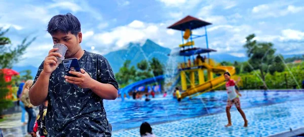 Magelang Indonesia Januari 2023 Modern Aquapark Azië — Stockfoto