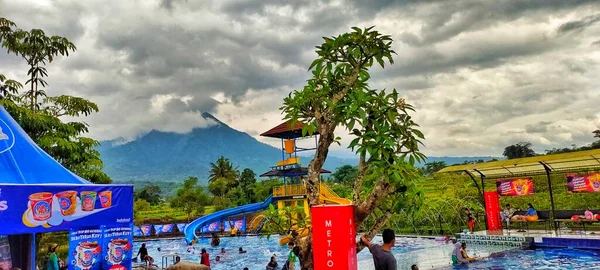 Σαλατίγκα Ινδονησία Ιανουαρίου 2023 Όμορφη Πισίνα Σύγχρονο Κήπο Στην Ασία — Φωτογραφία Αρχείου
