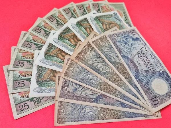 Portret Starych Indonezyjskich Banknotów 500 Rupii Stara Koncepcja Waluty Rupii — Zdjęcie stockowe