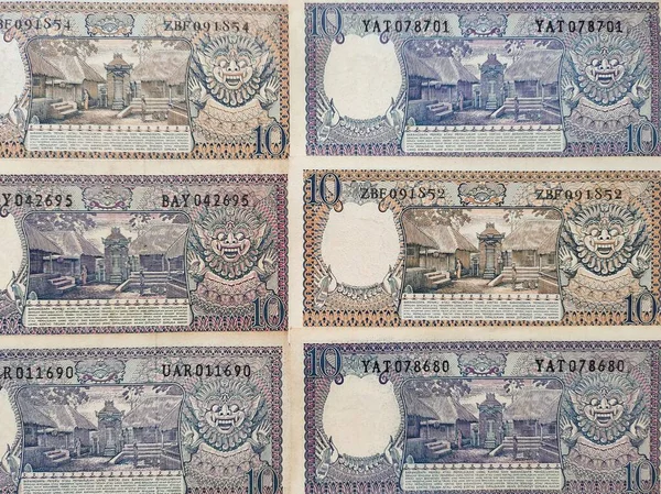 Portret Starych Indonezyjskich Banknotów Rupii Wydanych 1963 Stara Waluta Rupii — Zdjęcie stockowe