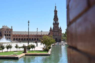 İspanya, Sevilla 'daki Plaza de Espaa (İspanyol Meydanı)