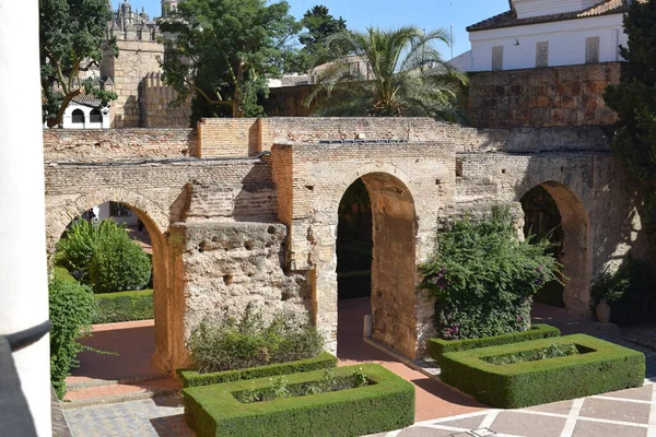 Главный Двор Real Alczar Севилье Испания — стоковое фото