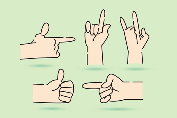 Hand Sign Illustration Clip Art Flat Design — Stock Vector