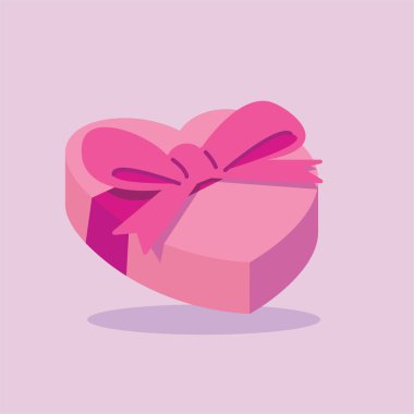 valentines day gift flat vector illustration. Cute gift valentine illustration. cute chocolate illustration.