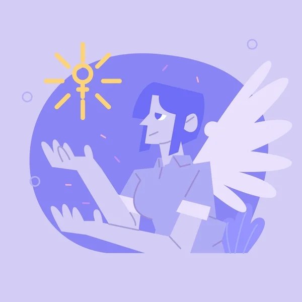 Flat Vector Illustration Woman Facing Challenges International Women Day — 스톡 사진