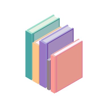 Books in flat design style, vector illustration.