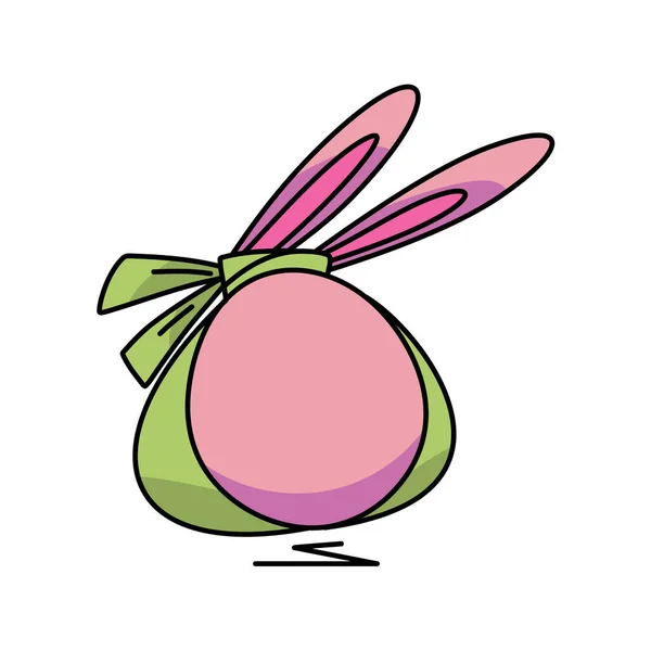 Пасхальное Яйцо Розовое Напоминает Кролика Плоский Вектор Иллюстрации — стоковый вектор