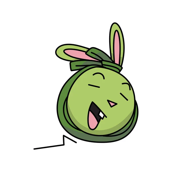 Зелена Пасхальна Голова Кролика Імітує Пов Язані Великодні Яйця Плоскі — стоковий вектор
