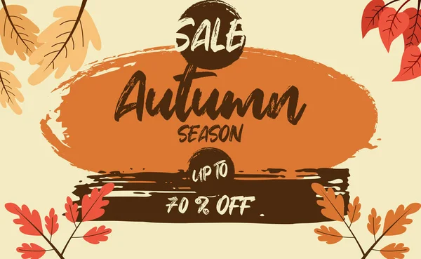 Flat Design Autumn Season Sale Background Suitable Banners Posters Templates — Stock Vector