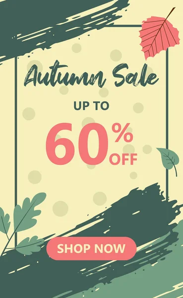 Otoño Plano Venta Fondo Plano Ilustración Adecuado Para Pancartas Carteles — Vector de stock