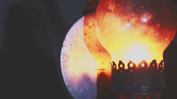 War Ukraine Electricity Kerosene Lamp — Stock Video