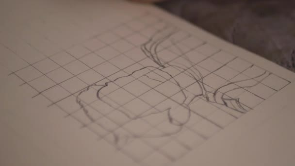 Desenho Esboço Desenho Labial Com Lápis Sketchbook Nofilter Lifestyle Homestyle — Vídeo de Stock