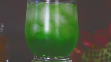 Chaotic movement of carbonated bulbashek in tarragon slow motionCinematic