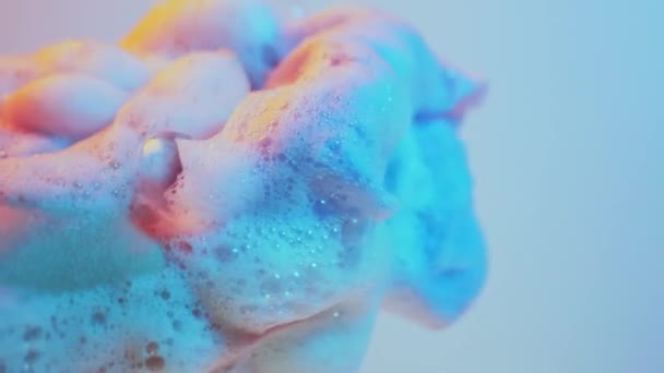 Magically Air Foam Appears Hands Cinematic — Video