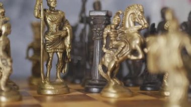 Smooth slide along the chessboard 4k Cinematic aesthetic