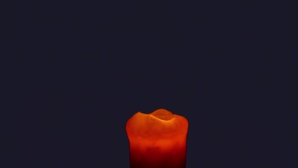 Очертания Слайда Фокус Рамки Сжигание Свечи Темноте — стоковое видео