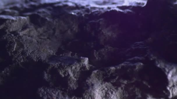 Légköri Videó Kövekről Éjszaka Cinematic Video Editing — Stock videók