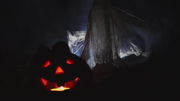 Ved Hjælp Decoupage Skabte Atmosfærisk Video Til Halloween Efterårets Æstetik – Stock-video